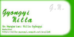 gyongyi milla business card
