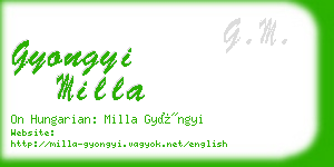 gyongyi milla business card
